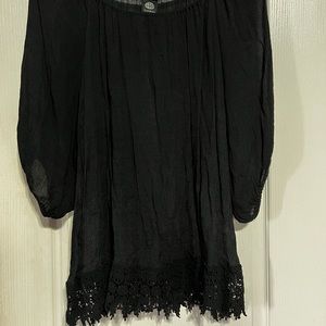 Bobeau womens black blouse 1X